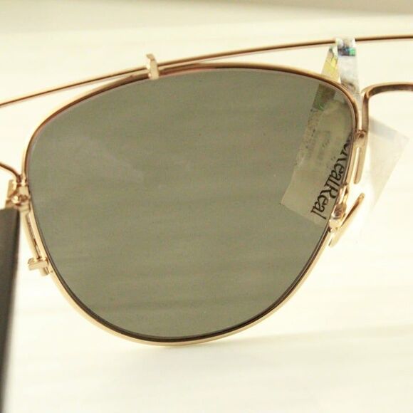 Christian Dior Gold & Black Sunglasses Aviator Style with Case & Card - Picture 7 of 8